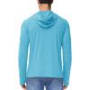 imageMAGCOMSEN Mens UPF 50 Sun Protection Hoodie Lightweight Long Sleeve Rash Guard Shirts Fishing Swim Athletic WorkoutWater Blue