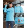 imageMAGCOMSEN Mens UPF 50 Sun Protection Hoodie Lightweight Long Sleeve Rash Guard Shirts Fishing Swim Athletic WorkoutWater Blue