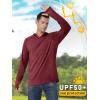 imageMAGCOMSEN Mens UPF 50 Sun Protection Hoodie Lightweight Long Sleeve Rash Guard Shirts Fishing Swim Athletic WorkoutWine Red