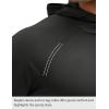 imageMAGCOMSEN Mens UPF 50 Sun Protection Shirts Quick Dry Long Sleeve Rash Guard Lightweight Hoodie Shirt Fishing RunningBlack
