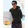 imageMAGCOMSEN Mens UPF 50 Sun Protection Shirts Quick Dry Long Sleeve Rash Guard Lightweight Hoodie Shirt Fishing RunningBlack