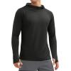 imageMAGCOMSEN Mens UPF 50 Sun Protection Shirts Quick Dry Long Sleeve Rash Guard Lightweight Hoodie Shirt Fishing RunningBlack
