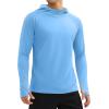 imageMAGCOMSEN Mens UPF 50 Sun Protection Shirts Quick Dry Long Sleeve Rash Guard Lightweight Hoodie Shirt Fishing RunningBlue