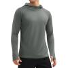 imageMAGCOMSEN Mens UPF 50 Sun Protection Shirts Quick Dry Long Sleeve Rash Guard Lightweight Hoodie Shirt Fishing RunningDark Grey