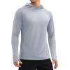 imageMAGCOMSEN Mens UPF 50 Sun Protection Shirts Quick Dry Long Sleeve Rash Guard Lightweight Hoodie Shirt Fishing RunningLight Grey