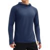 imageMAGCOMSEN Mens UPF 50 Sun Protection Shirts Quick Dry Long Sleeve Rash Guard Lightweight Hoodie Shirt Fishing RunningNavy
