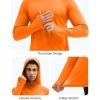 imageMAGCOMSEN Mens UPF 50 Sun Protection Shirts Quick Dry Long Sleeve Rash Guard Lightweight Hoodie Shirt Fishing RunningOrange