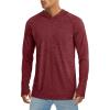 imageMAGCOMSEN Mens UPF 50 Sun Protection Hoodie Lightweight Long Sleeve Rash Guard Shirts Fishing Swim Athletic WorkoutWine Red