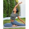 imageMAGCOMSEN Womens Crop Workout Tops Yoga Short Sleeve Athletic Shirts Cropped Slim Fit Gym Clothes Tight Tshirt ExerciseGray