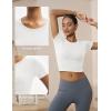 imageMAGCOMSEN Womens Crop Workout Tops Yoga Short Sleeve Athletic Shirts Cropped Slim Fit Gym Clothes Tight Tshirt ExerciseWhite