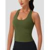 imageMAGCOMSEN Womens Workout Tank Tops with Built in Bra Athletic Racerback Support Tanks Padded Fitted Yoga Crop Gym ActivewearArmy Green