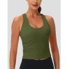 imageMAGCOMSEN Womens Workout Tank Tops with Built in Bra Athletic Racerback Support Tanks Padded Fitted Yoga Crop Gym ActivewearArmy Green