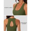 imageMAGCOMSEN Womens Workout Tank Tops with Built in Bra Athletic Racerback Support Tanks Padded Fitted Yoga Crop Gym ActivewearArmy Green