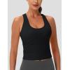 imageMAGCOMSEN Womens Workout Tank Tops with Built in Bra Athletic Racerback Support Tanks Padded Fitted Yoga Crop Gym ActivewearBlack