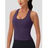 imageMAGCOMSEN Womens Workout Tank Tops with Built in Bra Athletic Racerback Support Tanks Padded Fitted Yoga Crop Gym ActivewearDeep Purple