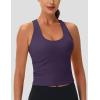 imageMAGCOMSEN Womens Workout Tank Tops with Built in Bra Athletic Racerback Support Tanks Padded Fitted Yoga Crop Gym ActivewearDeep Purple