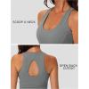 imageMAGCOMSEN Womens Workout Tank Tops with Built in Bra Athletic Racerback Support Tanks Padded Fitted Yoga Crop Gym ActivewearGrey
