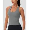 imageMAGCOMSEN Womens Workout Tank Tops with Built in Bra Athletic Racerback Support Tanks Padded Fitted Yoga Crop Gym ActivewearGrey