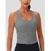 imageMAGCOMSEN Womens Workout Tank Tops with Built in Bra Athletic Racerback Support Tanks Padded Fitted Yoga Crop Gym ActivewearGrey