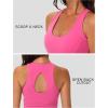 imageMAGCOMSEN Womens Workout Tank Tops with Built in Bra Athletic Racerback Support Tanks Padded Fitted Yoga Crop Gym ActivewearRose Red