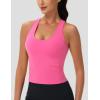 imageMAGCOMSEN Womens Workout Tank Tops with Built in Bra Athletic Racerback Support Tanks Padded Fitted Yoga Crop Gym ActivewearRose Red