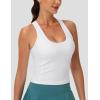 imageMAGCOMSEN Womens Workout Tank Tops with Built in Bra Athletic Racerback Support Tanks Padded Fitted Yoga Crop Gym ActivewearWhite