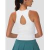 imageMAGCOMSEN Womens Workout Tank Tops with Built in Bra Athletic Racerback Support Tanks Padded Fitted Yoga Crop Gym ActivewearWhite