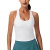 imageMAGCOMSEN Womens Workout Tank Tops with Built in Bra Athletic Racerback Support Tanks Padded Fitted Yoga Crop Gym ActivewearWhite