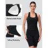 imageMAGCOMSEN Womens Crop Workout Tank Tops with Built in Bra Fitted Racerback Sleeveless Yoga Shirts CamisoleBlack