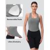imageMAGCOMSEN Womens Crop Workout Tank Tops with Built in Bra Fitted Racerback Sleeveless Yoga Shirts CamisoleGrey