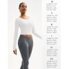 imageMAGCOMSEN Womens Long Sleeve Crop Workout Tops Slim Fit Yoga Gym Shirts Athletic with Thumb HolesWhite