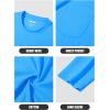 imageMAGCOMSEN Mens Long Sleeve Shirt with Pocket Cotton Crew Neck Shirts Casual Lightweight TShirtAzure