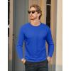 imageMAGCOMSEN Mens Long Sleeve Shirt with Pocket Cotton Crew Neck Shirts Casual Lightweight TShirtColor Blue