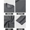 imageMAGCOMSEN Mens Long Sleeve Shirt with Pocket Cotton Crew Neck Shirts Casual Lightweight TShirtDark Grey