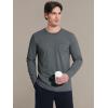imageMAGCOMSEN Mens Long Sleeve Shirt with Pocket Cotton Crew Neck Shirts Casual Lightweight TShirtDark Grey