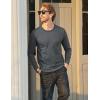 imageMAGCOMSEN Mens Long Sleeve Shirt with Pocket Cotton Crew Neck Shirts Casual Lightweight TShirtDark Grey