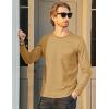 imageMAGCOMSEN Mens Long Sleeve Shirt with Pocket Cotton Crew Neck Shirts Casual Lightweight TShirtEarthy Yellow