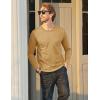 imageMAGCOMSEN Mens Long Sleeve Shirt with Pocket Cotton Crew Neck Shirts Casual Lightweight TShirtEarthy Yellow
