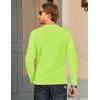 imageMAGCOMSEN Mens Long Sleeve Shirt with Pocket Cotton Crew Neck Shirts Casual Lightweight TShirtFluorescent Green