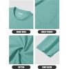 imageMAGCOMSEN Mens Long Sleeve Shirt with Pocket Cotton Crew Neck Shirts Casual Lightweight TShirtGrey Green