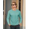 imageMAGCOMSEN Mens Long Sleeve Shirt with Pocket Cotton Crew Neck Shirts Casual Lightweight TShirtGrey Green