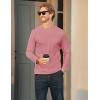 imageMAGCOMSEN Mens Long Sleeve Shirt with Pocket Cotton Crew Neck Shirts Casual Lightweight TShirtGrey Pink