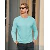 imageMAGCOMSEN Mens Long Sleeve Shirt with Pocket Cotton Crew Neck Shirts Casual Lightweight TShirtLake Blue