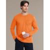 imageMAGCOMSEN Mens Long Sleeve Shirt with Pocket Cotton Crew Neck Shirts Casual Lightweight TShirtOrange