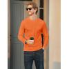 imageMAGCOMSEN Mens Long Sleeve Shirt with Pocket Cotton Crew Neck Shirts Casual Lightweight TShirtOrange
