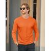 imageMAGCOMSEN Mens Long Sleeve Shirt with Pocket Cotton Crew Neck Shirts Casual Lightweight TShirtOrange