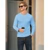 imageMAGCOMSEN Mens Long Sleeve Shirt with Pocket Cotton Crew Neck Shirts Casual Lightweight TShirtWaterfall Blue