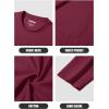 imageMAGCOMSEN Mens Long Sleeve Shirt with Pocket Cotton Crew Neck Shirts Casual Lightweight TShirtWine Red