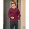 imageMAGCOMSEN Mens Long Sleeve Shirt with Pocket Cotton Crew Neck Shirts Casual Lightweight TShirtWine Red