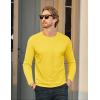 imageMAGCOMSEN Mens Long Sleeve Shirt with Pocket Cotton Crew Neck Shirts Casual Lightweight TShirtYellow